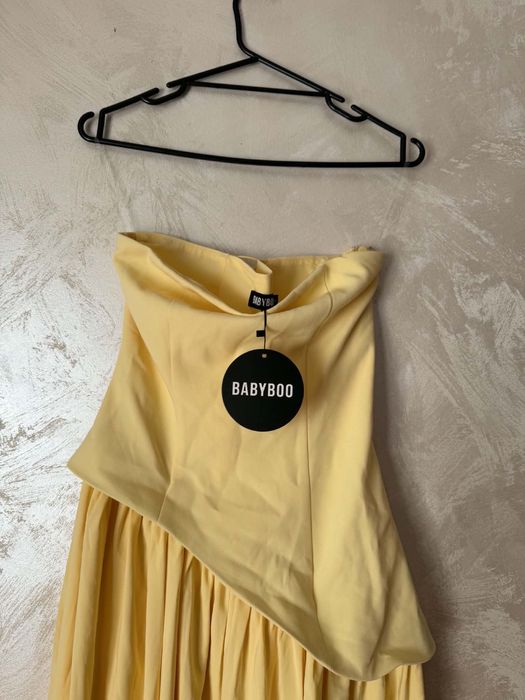 Sukienka maxi butter yellow z szalem babyboo