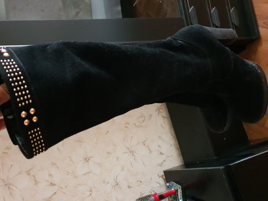 Сапоги из натуральной замши