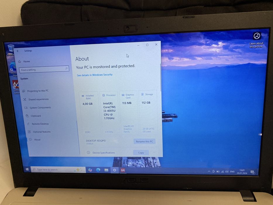 Ноутбук ASUS X540LA 15.6" Intel Core i3-4005U/RAM4GB/SSD 128GB/