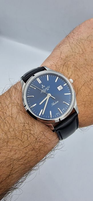 Atlantic Sealine Slim Navy Blue - 62341 - szafir, skóra - Swiss Made