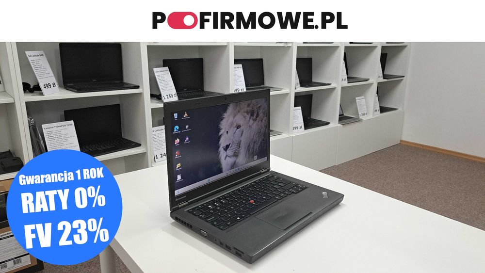 Solidny Lenovo ThinkPad T440p 14" i5 8GB DVD SSD Kamera Klasa A WIN 11