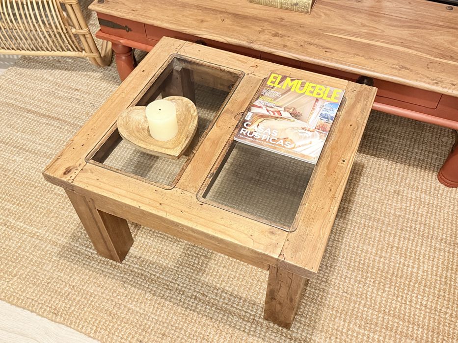 mesa, centro, apoio, sala, antiga, madeira, mexicana, rustica