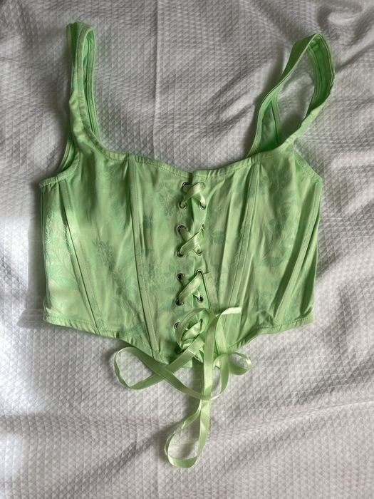 top bridgerton corset verde stradivariua