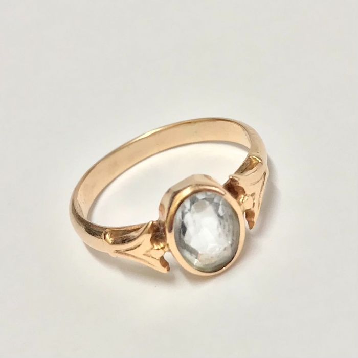 Złoty PIERŚCIONEK 14K cudowny KAMIEŃ dla KRÓLEWNY r. 12