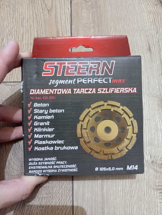 Tarcza do szlifowania diamentowa garnkowa Steern 125x5,0 mm/M14
