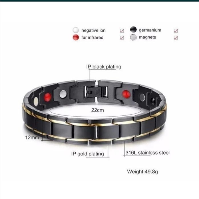 Pulseira equilíbrio, Bio saúde (magnetica, infravermelhos, titanium]