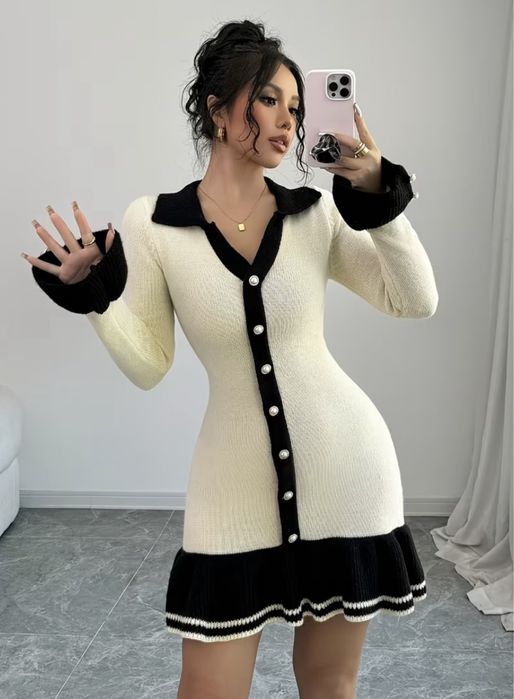 Молочна елегантна сукня в стилі old money