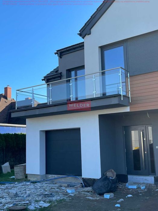Balustrada Portfenetr Nierdzewna Szkło Balkon Harfa Malowana