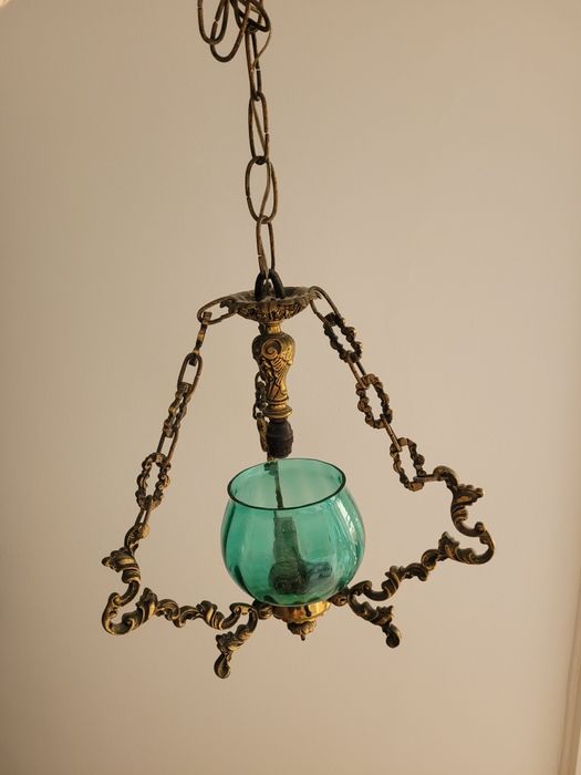 Candeeiro teto dourado