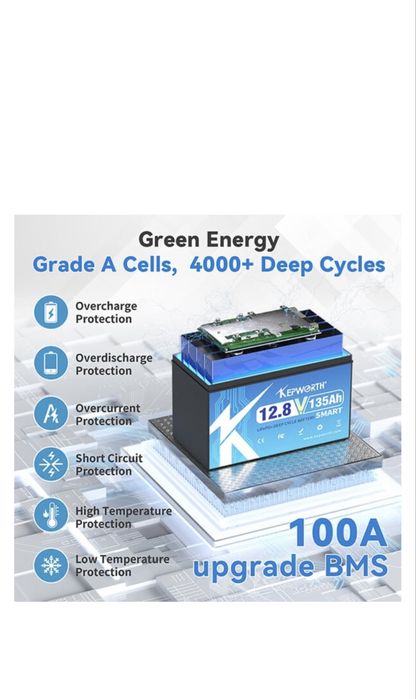 Акумулятор Kepworth LiFePo4 12V/135AH (1728Wh) Smart BMS