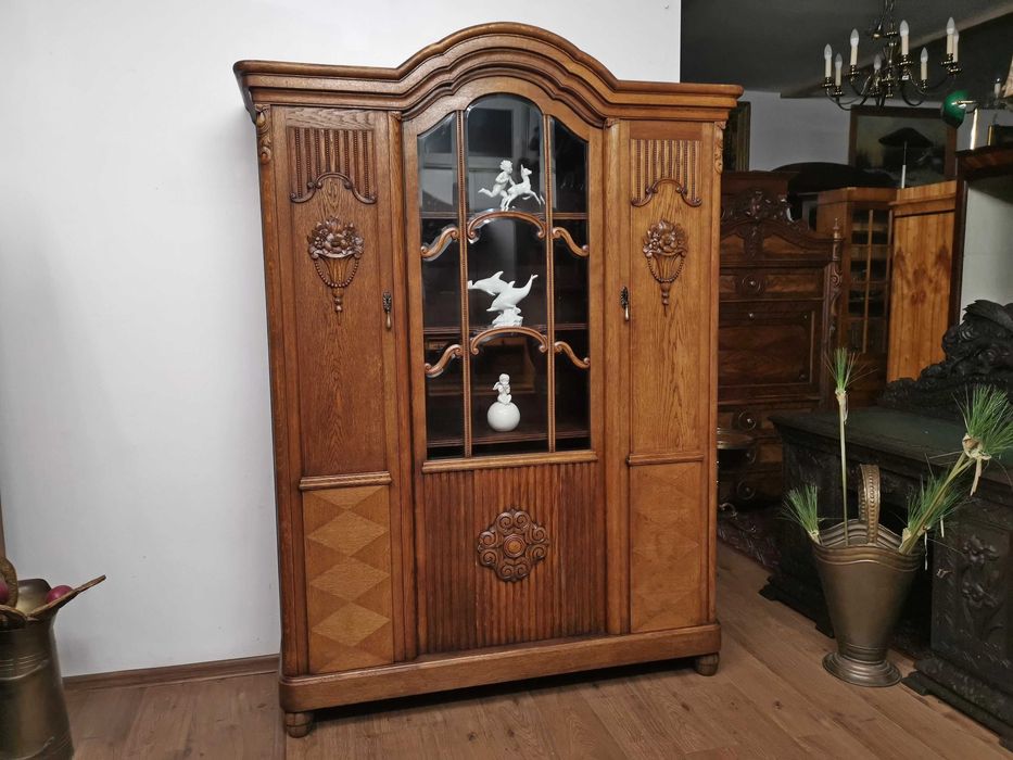 Dębowa biblioteka witryna  antyk 863 /2025