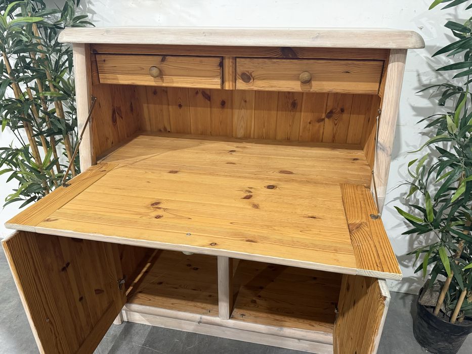 Fajny sosnowy sekretarzyk masyw bielony komoda super stan dowóz wysyłk