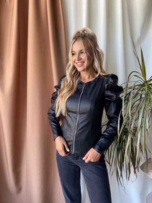 Стильна куртка ветровка бомбер нова шкіра 42 С S XS