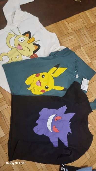 Bluzki pokemon długi rękaw 122/128 h&m