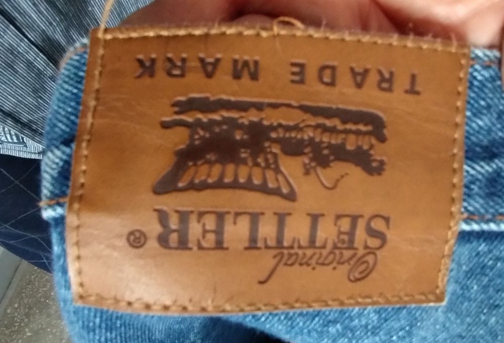 Kurtka Settler  Jeans z naszywkami Lotniczymi