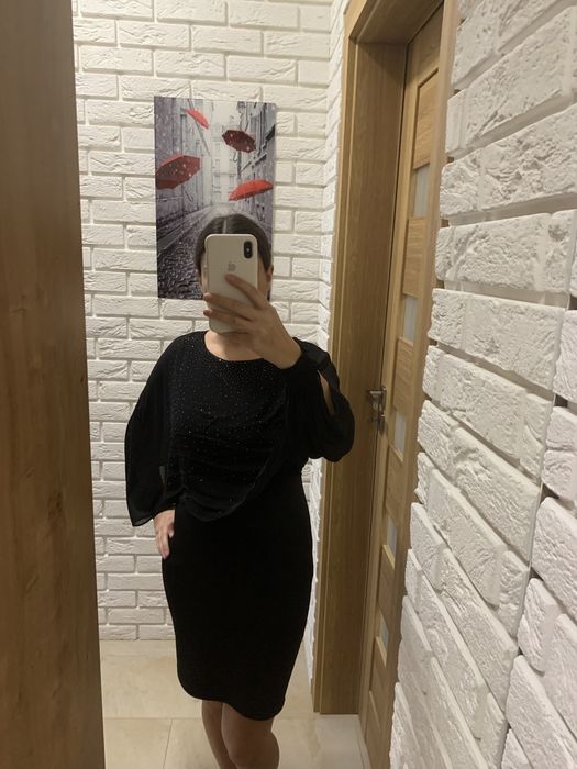 Czarna sukienka Orsay z narzutką rozm. 34