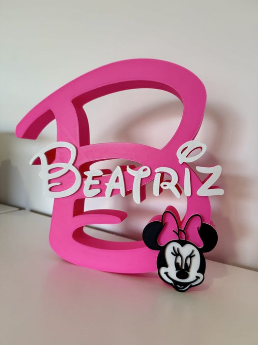 Letra Decorativa 3D Personalizada minnie – Quarto de Bebé ou Criança