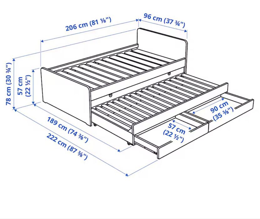 Cama duplo (ikea) + 2 colchoes