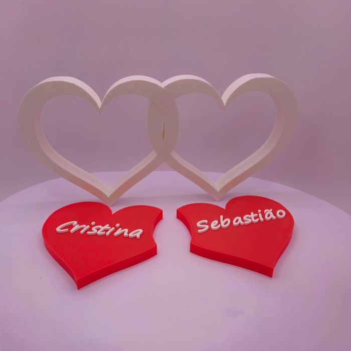 Dia Dos Namorados Dois Corações 3d