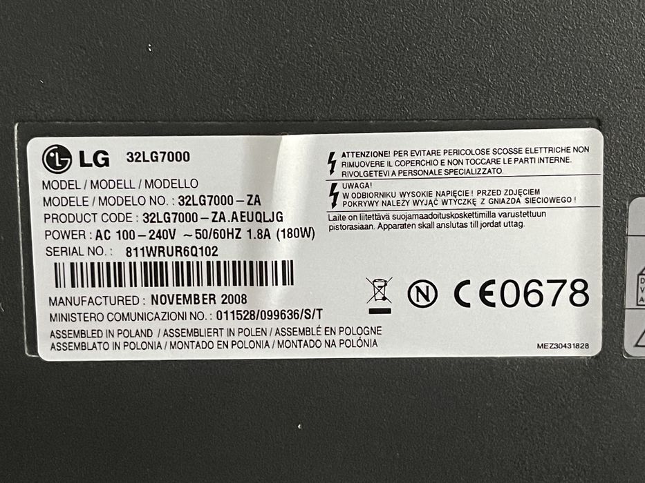Telewizor LG 32LG7000 32 cale LCD full HD czarny