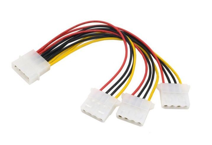 Переходник сплиттер MOLEX(4 pin) ->3!! MOLEX кабель питания молекс: 59 ...