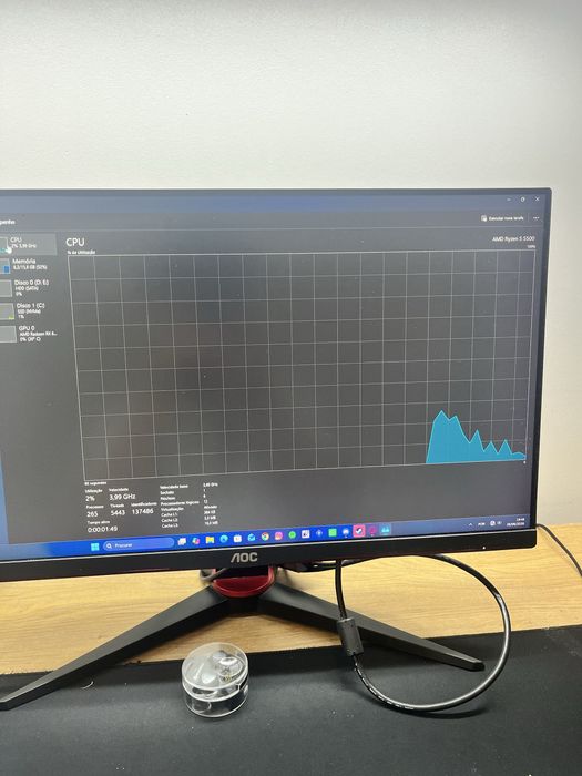 Computador gaming Ryzen 5 5500 Radeon 6600 16gb ram 500gb+1Tb