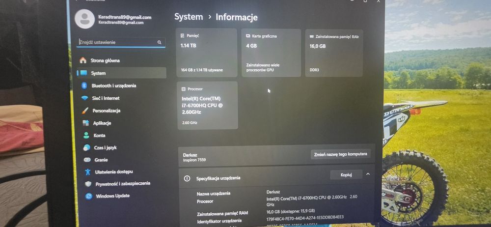 Laptop gamingowy DELL