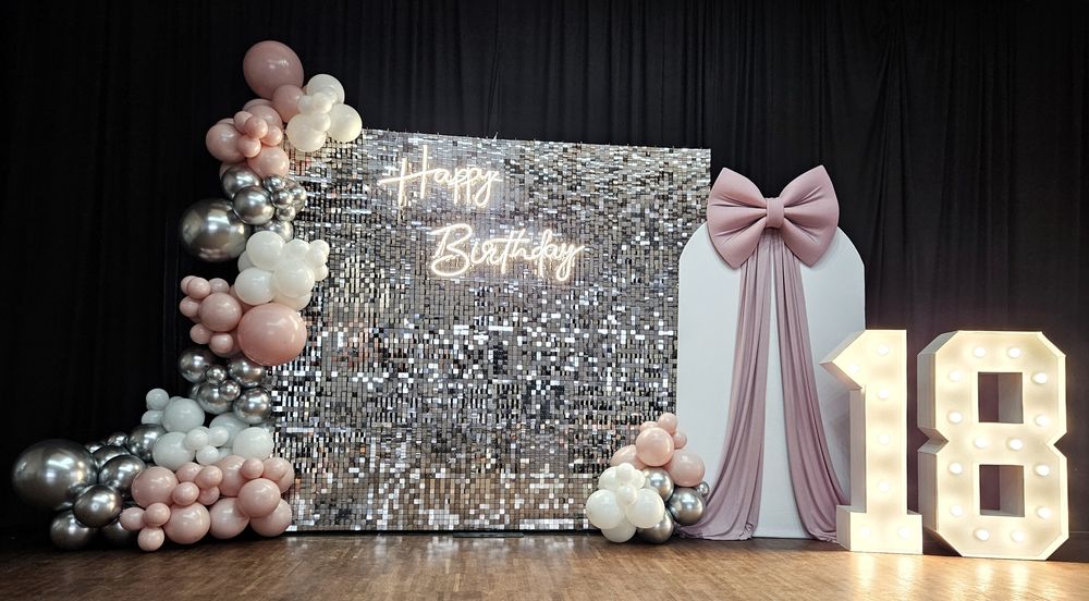 Ścianka balonowa urodziny, roczek, chrzest girlanda balonowa, tło