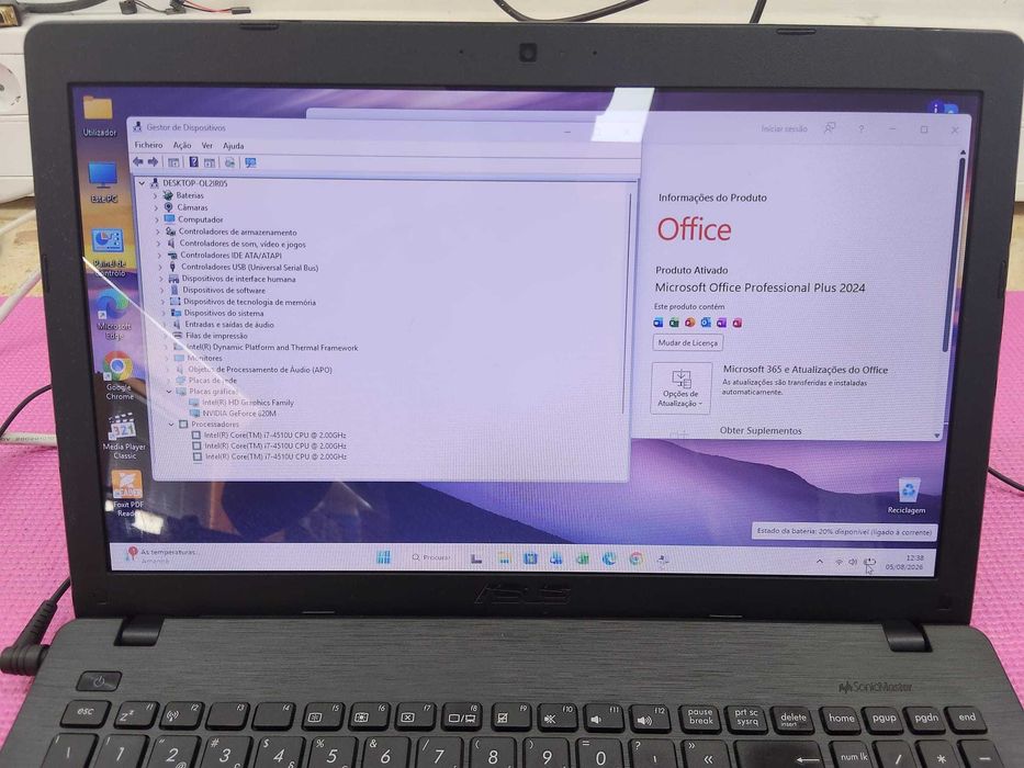 ASUS 15.6" i7 | 12GB RAM | SSD Samsung EVO | Windows 11 (Como Novo)(Apenas Marcas desgaste Externas)