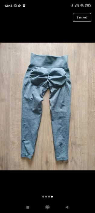 Leginsy gym Glamour seamless grey push to rozmiar m