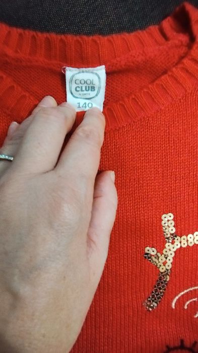 Sweter świąteczny w kolorze czerwonym roz. 140