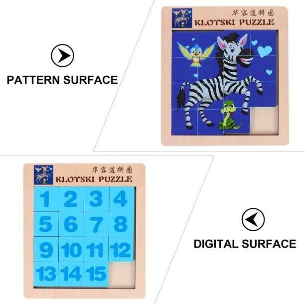 Drewniana Logiczna Układanka - Puzzle - 2 w 1 ZEBRA