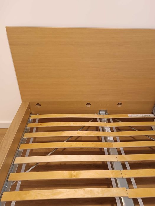 Łóżko Ikea MALM dąb bielony 140 x 200 cm plus materac NOWE Okazja TRÓJMIASTO