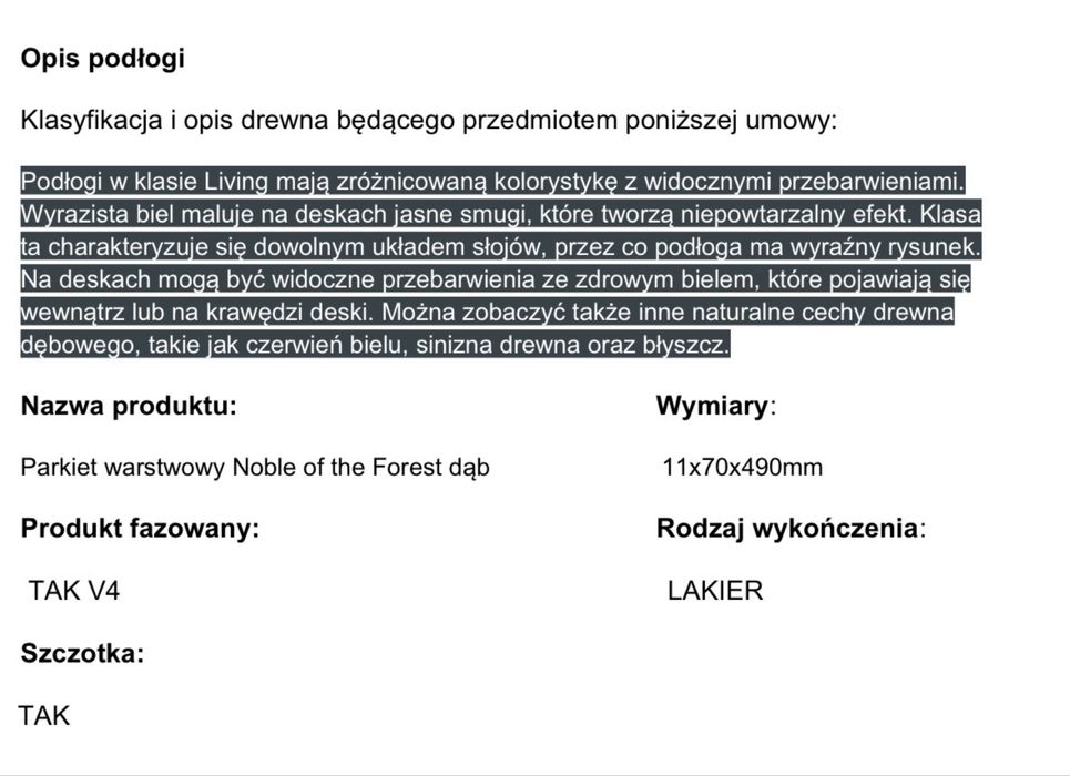 Parkiet warstwowy Noble of the Forest dąb - Tanio odsprzedam