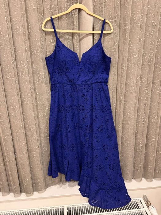 Сукня GUESS нарядна мереживна бавовняна асиметрична синя, розмір L-XL