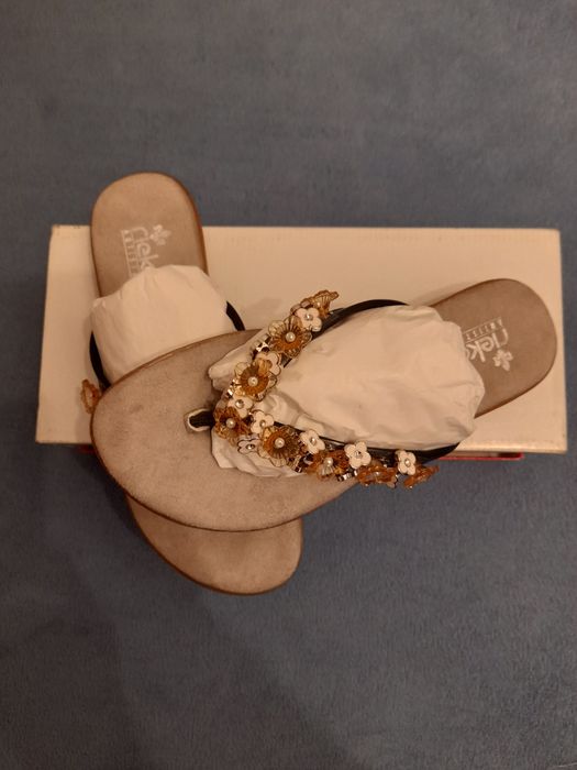 Rieker Damskie japonki ze skóry naturalnej roz-37.