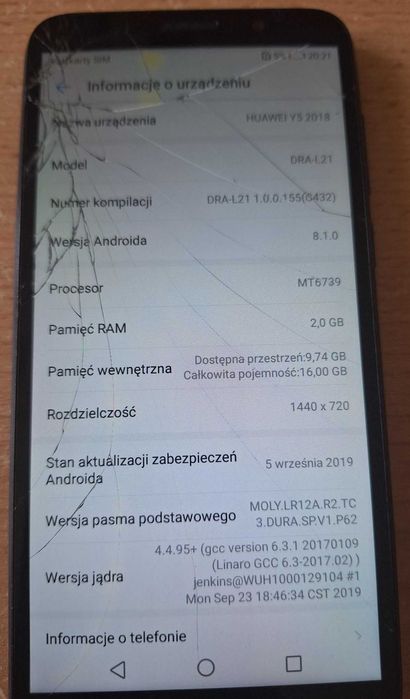 Smartfon Huawei Y5 2018