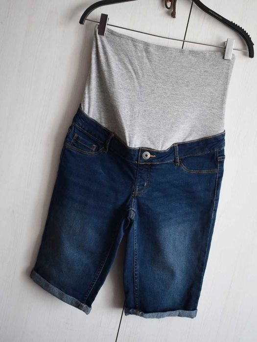 Spodenki szorty S 36 ciążowe dżinsowe jeansowe krótkie wygodne bawełna