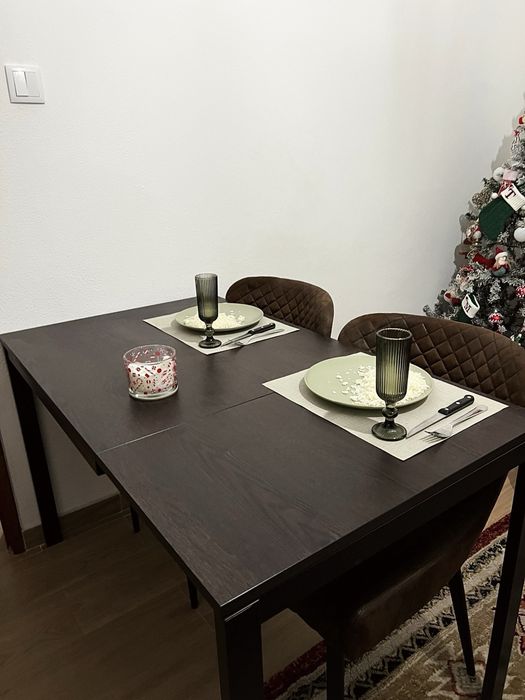 Mesa de Jantar Extensível Castanha