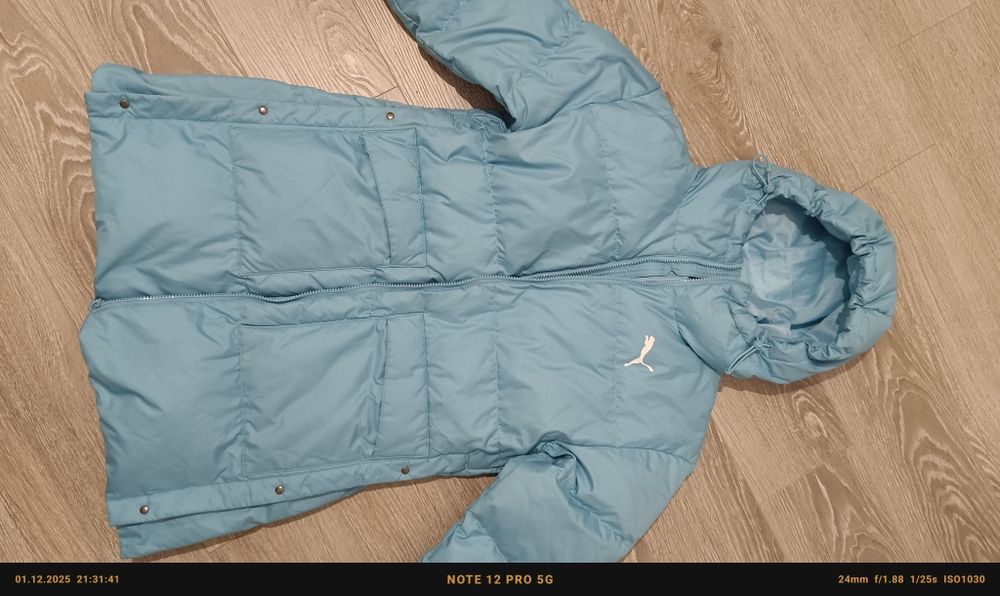 Пуховик Puma XS-S, оригінал, блакитний , Зимовий