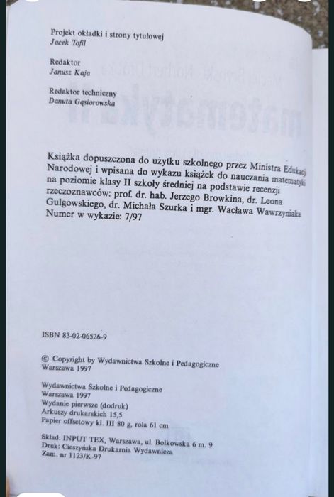 Matematyka II podręcznik Liceum technikum