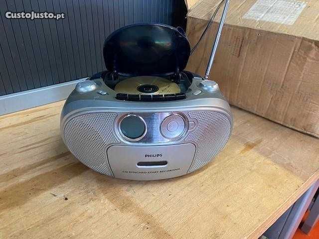 Leitor de Cd rádio cassette Philips AZ1022 portátil