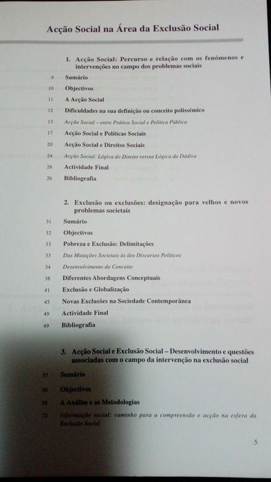Ação Social na Área da exclusão social Universidade Aberta