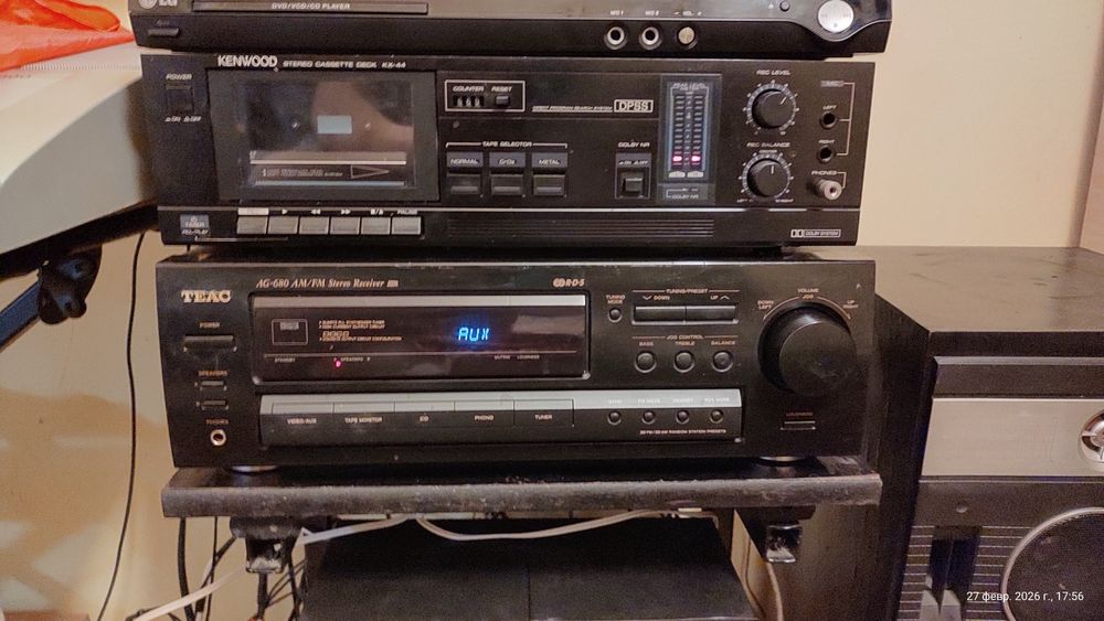 Комплект ресівер Teac, дека Кеnwood, колонки