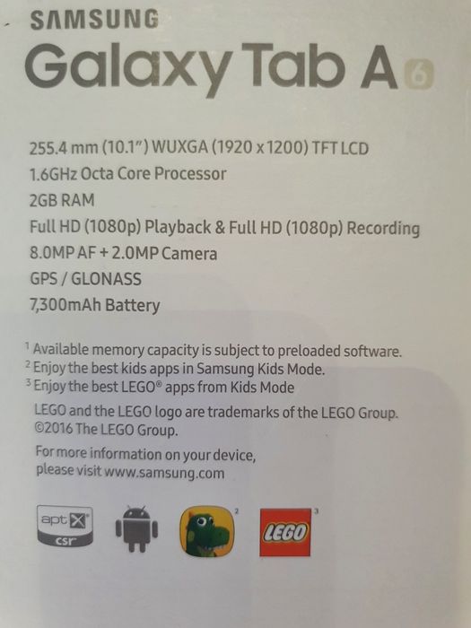 Планшет Планшетный ПК SAMSUNG galaxy TAB A6