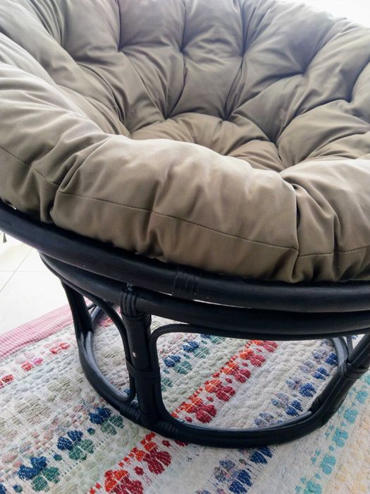 Cadeirão Papasan em rotim [La Redoute]