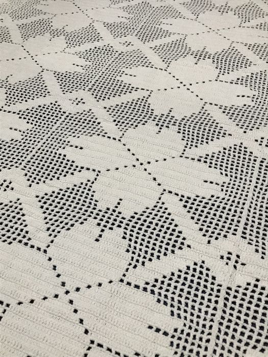 Colcha de renda em branco estilo vintage