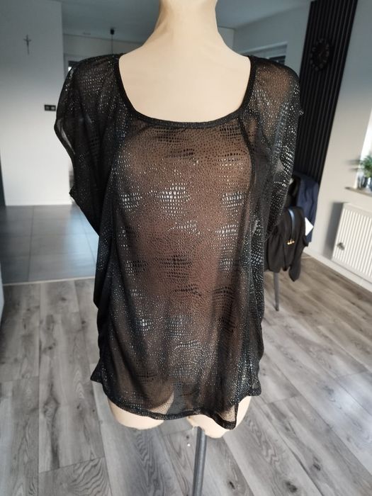 R.S M L pulz czarna bluzka mgiełka