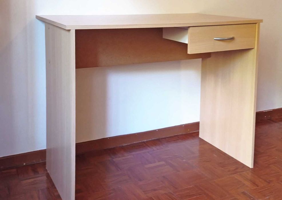 Secretária Cadeira Madeira 1 Gaveta Castanho - Oferta