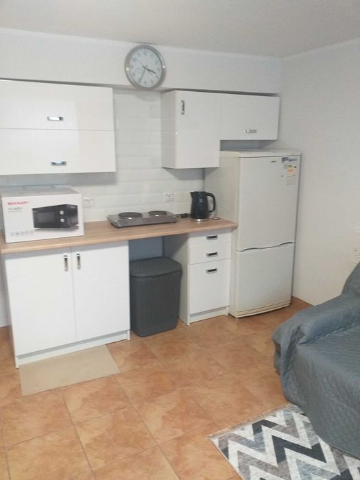 Pokój z aneksem kuchennym i łazienką